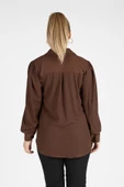 Kadın Bağlamalı Gömlek Kahverengi - 5