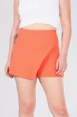 Kadın Asimetrik Kesim Şort Etek Turuncu thumbnail 5