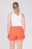 Kadın Asimetrik Kesim Şort Etek Turuncu thumbnail 6