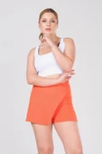 Kadın Asimetrik Kesim Şort Etek Turuncu thumbnail 3