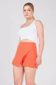 Kadın Asimetrik Kesim Şort Etek Turuncu thumbnail 1