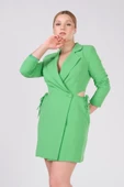 Kadın Yan Pencere Detaylı Ceket Elbise Yeşil - 5