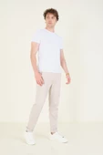 Erkek Sıfır Yaka Basic T-Shirt Beyaz - 4