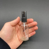 30 Ml Şeffaf Cam Şişe Siyah Spreyli ,  30Cc Şeffaf Spreyli Boş Şişe x 6 Adet thumbnail 1