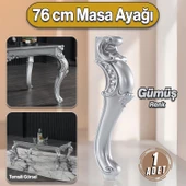 Valenta Masa Dresuar Ayağı 76 cm Plastik Ayak Mutfak Yemek Masası Mobilya Ayakları Gümüş - 1