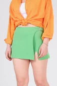 Kadın Bel Toka Detaylı Şort Etek Yeşil thumbnail 6