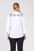 Kadın Yaka İşlemeli Gömlek Beyaz - 6