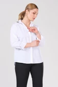 Kadın Yaka İşlemeli Gömlek Beyaz - 3