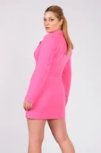 Kadın Pencere Detaylı Uzun Kol Elbise Pembe - 5