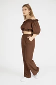 Kadın Bürümcük İkili Takım Kahverengi - 3