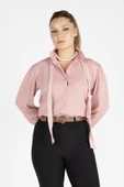 Kadın Bağlamalı Gömlek Gül - 2