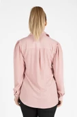 Kadın Bağlamalı Gömlek Gül - 5