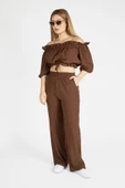 Kadın Bürümcük İkili Takım Kahverengi - 2
