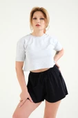 Kadın Crop T-Shirt Gri - 4