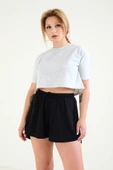 Kadın Crop T-Shirt Gri - 2