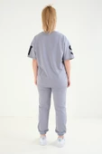 Kadın Baskılı Oversize İkili Takım Gri - 5