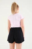 Kadın Bel Lastikli Crop T-Shirt Pembe - 6