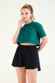 Kadın Crop T-Shirt Yeşil - 3