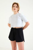 Kadın Crop T-Shirt Gri - 1