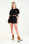 Kadın Crop T-Shirt Siyah - 3
