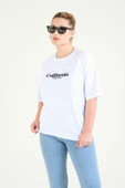 Kadın Baskılı Oversize T-Shirt Beyaz - 4