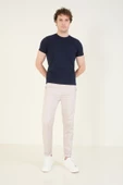 Erkek Sıfır Yaka Basic T-Shirt Lacivert - 4