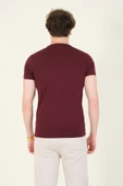 Erkek Sıfır Yaka Basic T-Shirt Bordo thumbnail 6