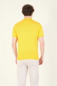Erkek Yanları Desenli  Polo Yaka  Merserize T-Shirt Sarı - 6