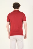 Erkek Çıtçıtlı Yaka Biyeli Merserize T-Shirt Bordo - 6