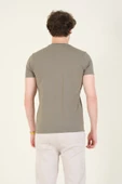 Erkek Sıfır Yaka Basic T-Shirt Haki - 6