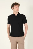 Erkek Dokulu Cepli Polo Yaka T-Shirt Siyah - 3