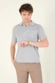 Erkek Polo Yaka Cepli T-Shirt Gri - 4
