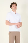 Erkek Polo Yaka Cepli T-Shirt Beyaz thumbnail 3