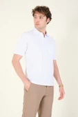 Erkek Süprem Kumaş Cepli Polo Yaka T-Shirt Beyaz - 4