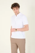 Erkek Polo Yaka Cepli T-Shirt Beyaz thumbnail 4