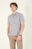 Erkek Süprem Kumaş Cepli Polo Yaka T-Shirt Gri - 2