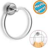 Bez Havluluk Aparatı Lavabo Banyo Mutfak Bez Havlu Askısı Krom Paslanmaz Vidalı Metal thumbnail 1