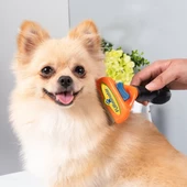 Uzun Tüylü Köpekler İçin Kolay Tarama Fırçası Temizlenebilir Çelik Tarak Tüy Toplayıcı Medium - 5