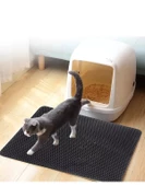 Elekli Kedi Tuvalet Önü Paspası - Siyah - 3