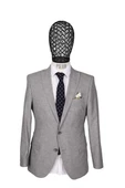 Slim Fit Yünlü Açık Gri Takım Elbise - 2