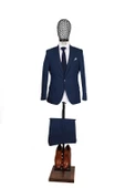 Slim Fit Parlament Mavisi Takım Elbise - 1
