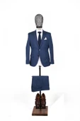 Slim Fit Parlament Mavisi Takım Elbise - 3