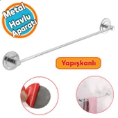 Yapışkanlı Banyo Mutfak Metal Krom Bez Havluluk Bez Havlu Standı Askısı Paslanmaz 42 cm - 1