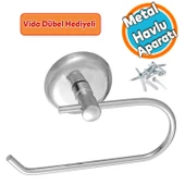 WC Tuvalet Kağıtlık Aparat Kapalı Kağıt Standı Bez Havluluk Paslanmaz Metal Sağlam Krom - 1