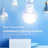 TP-LINK TAPO L520E Tapo Akıllı Wi-Fi Ampul, Gün Işığı ve Işık Şiddeti Ayarlanabilir - 2