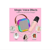 Kablosuz Mikrofonlu Karaoke Makinesi Taşınabilir Bluetooth Hoparlör Seti - 2