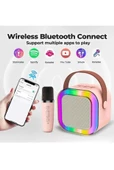 Kablosuz Mikrofonlu Karaoke Makinesi Taşınabilir Bluetooth Hoparlör Seti - 5