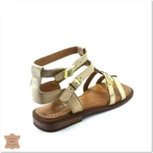 Janestt Kadın Hakik Deri Zımbalı Bodrum Sandalet 265-16222 - 8