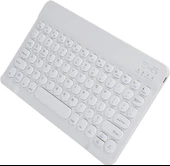 Hometech Alfa 10RC 10.1" Uyumlu Kablosuz Bluetooth Şarj Edilebilir Yuvarlak Tuşlu Klavye - Beyaz - 3