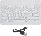 Hometech Alfa 10RC 10.1" Uyumlu Kablosuz Bluetooth Şarj Edilebilir Yuvarlak Tuşlu Klavye - Beyaz - 6